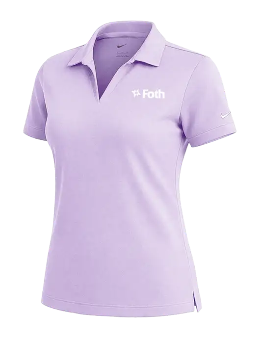 NIKE Light Purple Womens Dri-Fit Micro Pique Polo w/Foth Logo