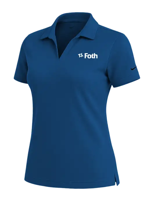 NIKE Dark Royal Womens Dri-Fit Micro Pique Polo w/Foth Logo