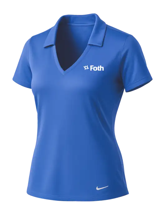 NIKE Light Royal Womens Dri-Fit Vertical Mesh Polo w/Foth Logo
