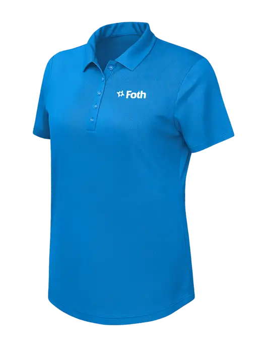 Callaway Womens Birdseye Dark Carolina Blue Polo w/Foth Logo