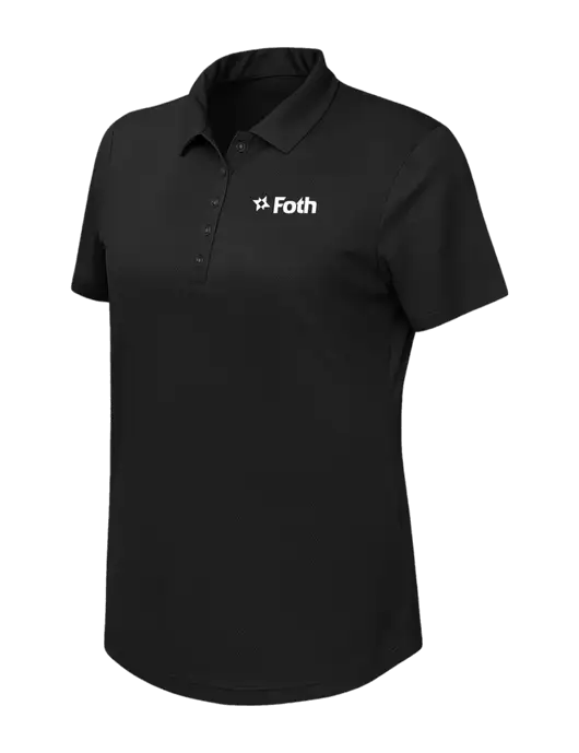 Callaway Womens Birdseye Black Polo w/Foth Logo