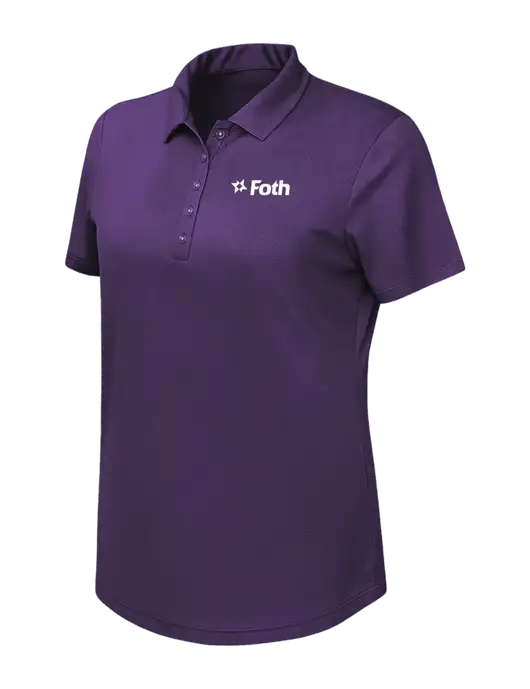 Callaway Womens Birdseye Purple Polo w/Foth Logo