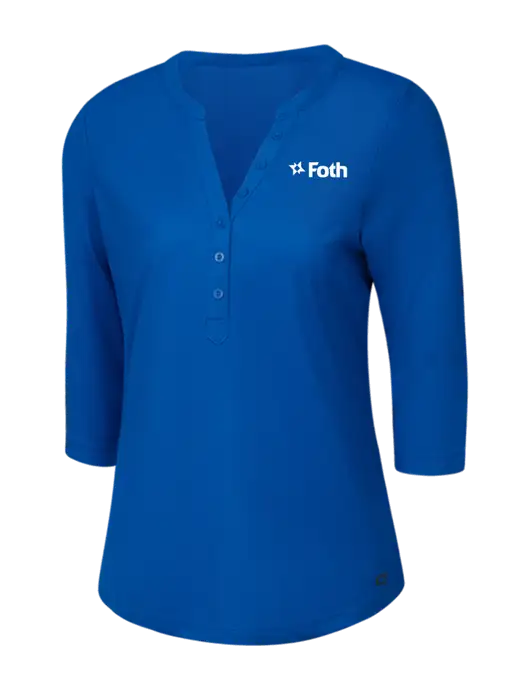 OGIO Royal Blue Jewel Henley w/Foth Logo