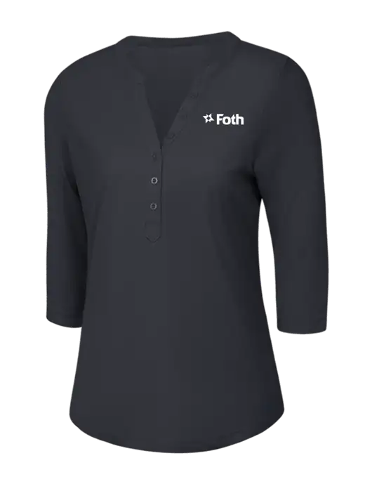 OGIO Charcoal Grey Jewel Henley w/Foth Logo