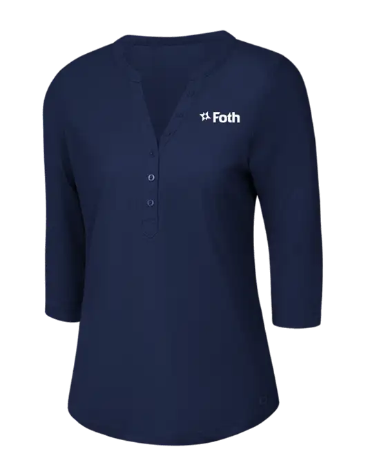 OGIO Navy Jewel Henley w/Foth Logo