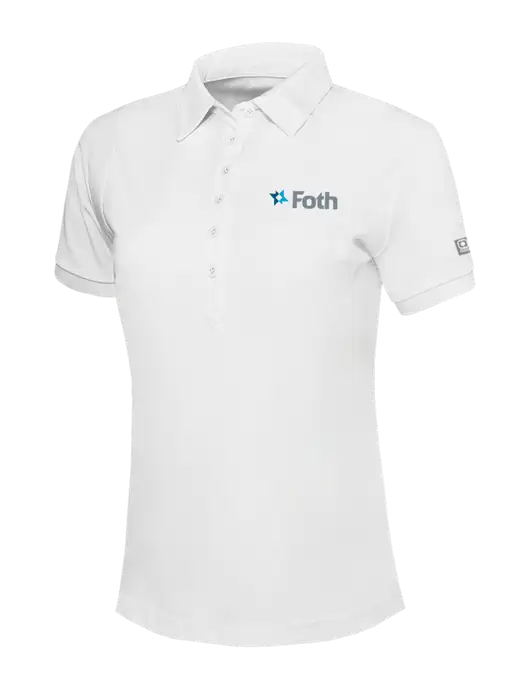 OGIO Womens Bright White Jewel Polo w/Foth Logo