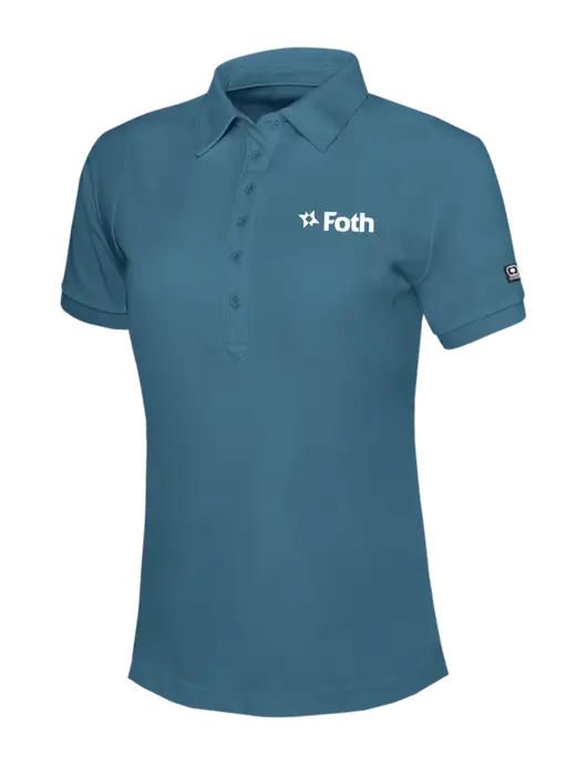 OGIO Womens Light Slate Blue Jewel Polo w/Foth Logo