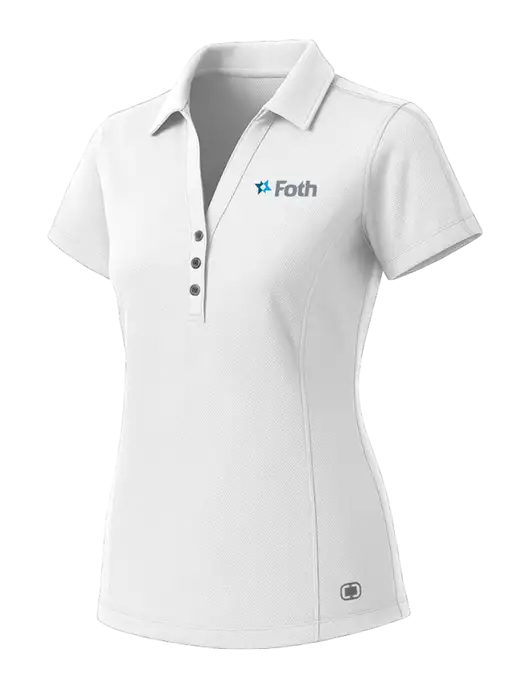 OGIO Womens White ONYX Polo w/Foth Logo