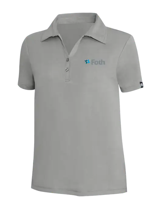 TravisMathew Light Grey Heather Womens Coto Performance Polo w/Foth Logo