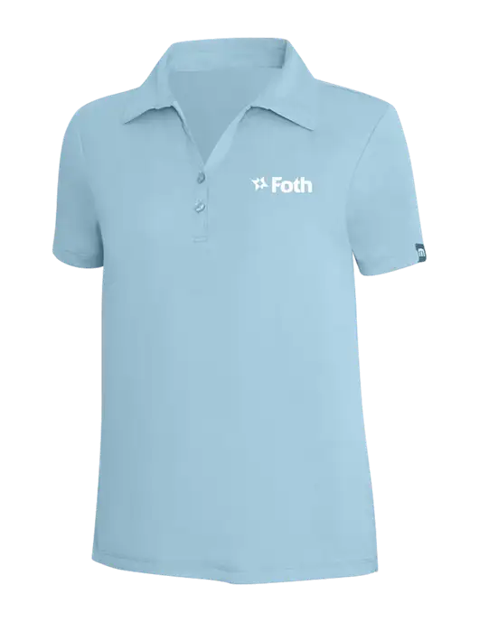 TravisMathew Light Sapphire Heather Womens Coto Performance Polo w/Foth Logo
