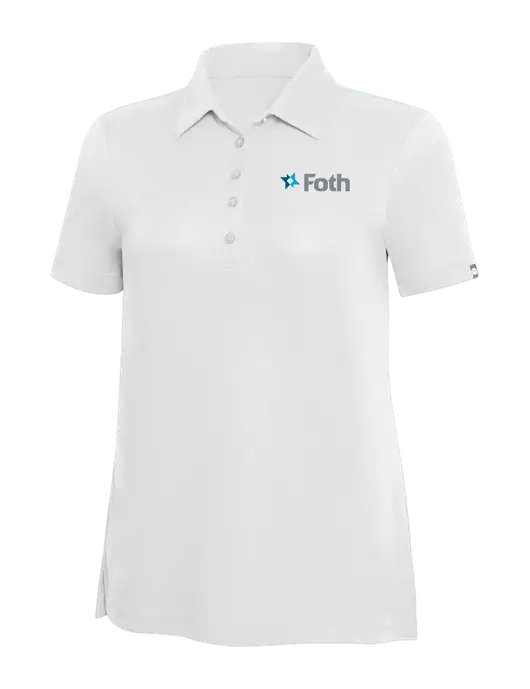 TravisMathew White Solid Womens Oceanside Polo w/Foth Logo
