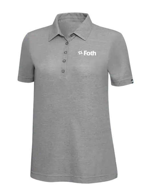 TravisMathew Grey Heather Womens Oceanside Polo w/Foth Logo