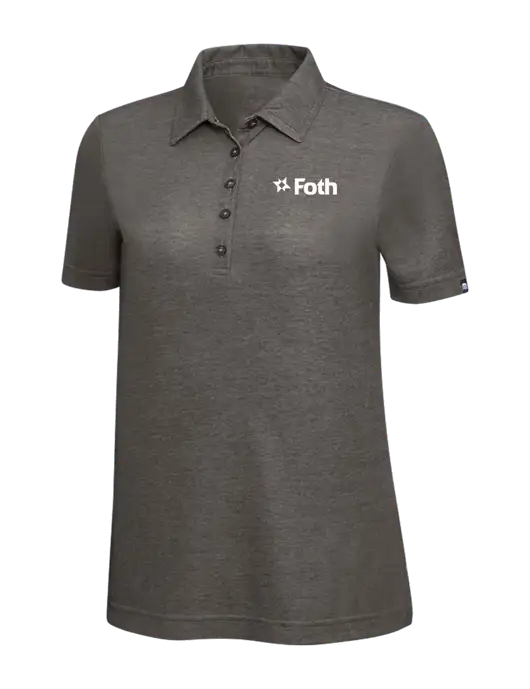TravisMathew Black Heather Womens Oceanside Polo w/Foth Logo