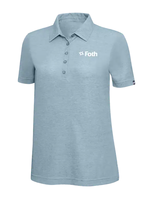 TravisMathew Light Blue Heather Womens  Oceanside Polo w/Foth Logo