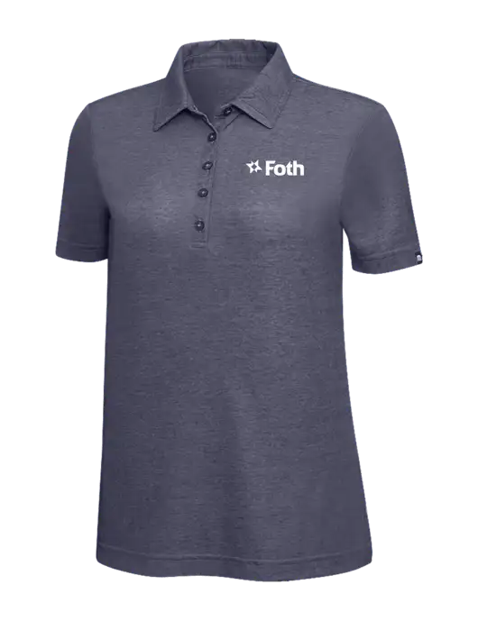 TravisMathew Navy Heather Womens Oceanside Polo w/Foth Logo