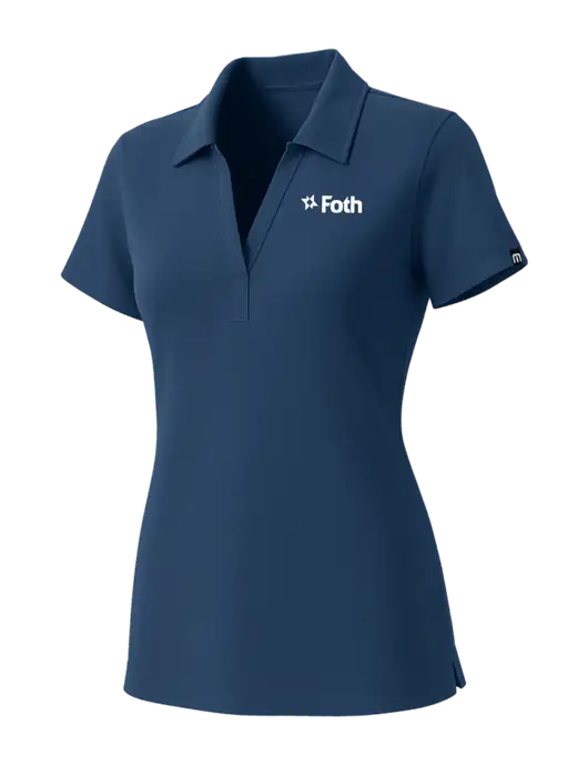 TravisMathew Womens Sapphire Medium Dark Glenview Solid Polo w/Foth Logo