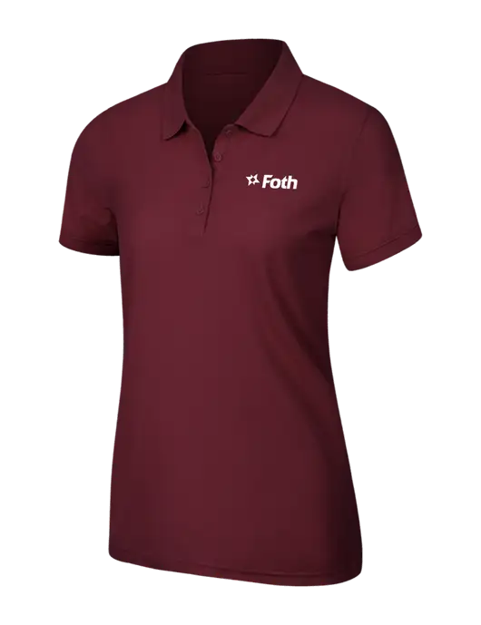 Maroon Womens Core Classic Pique Polo w/Foth Logo