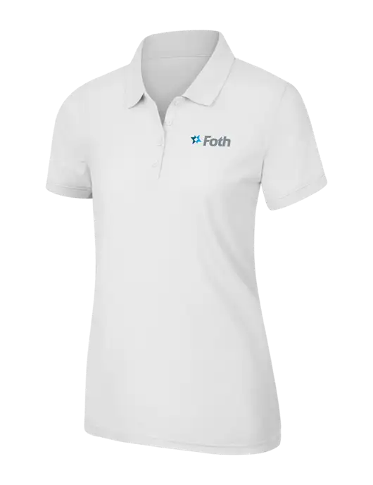White Womens Core Classic Pique Polo w/Foth Logo