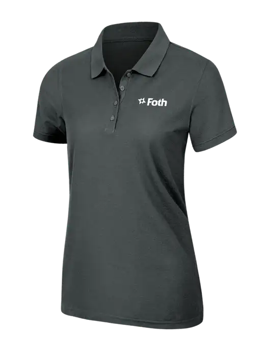 Dark Grey Womens Core Classic Pique Polo w/Foth Logo