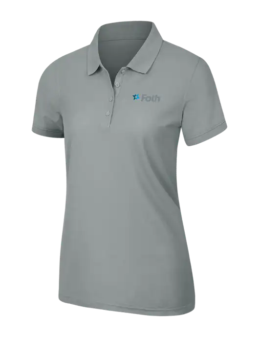 Light Grey Womens Core Classic Pique Polo w/Foth Logo