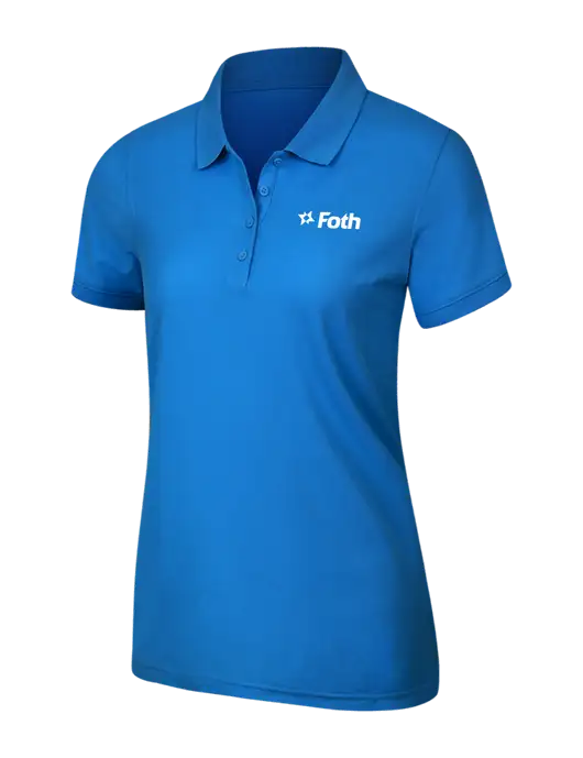 Light Royal Blue Womens Core Classic Pique Polo w/Foth Logo