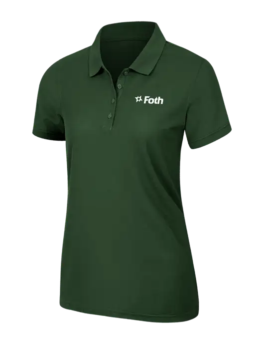 Dark Green Womens Core Classic Pique Polo w/Foth Logo
