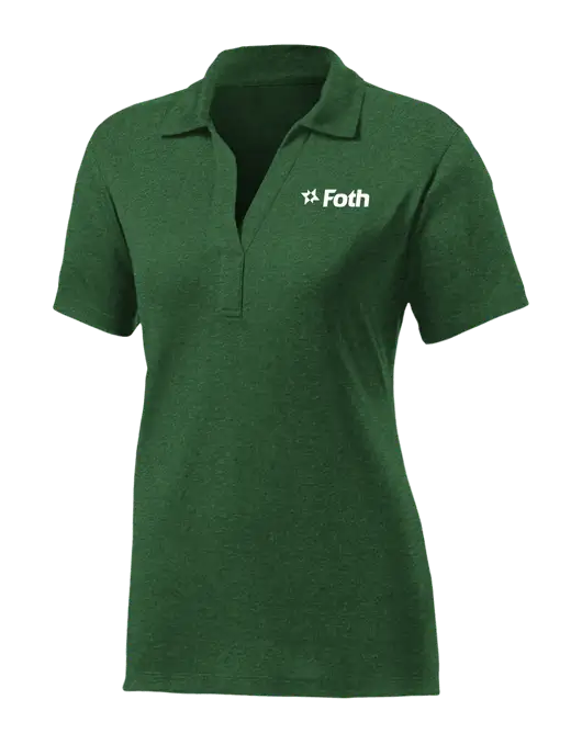 Womens Dark Green Heather Contender Polo w/Foth Logo