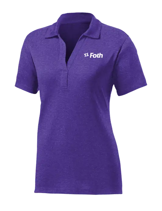 Womens Purple Heather Contender Polo w/Foth Logo
