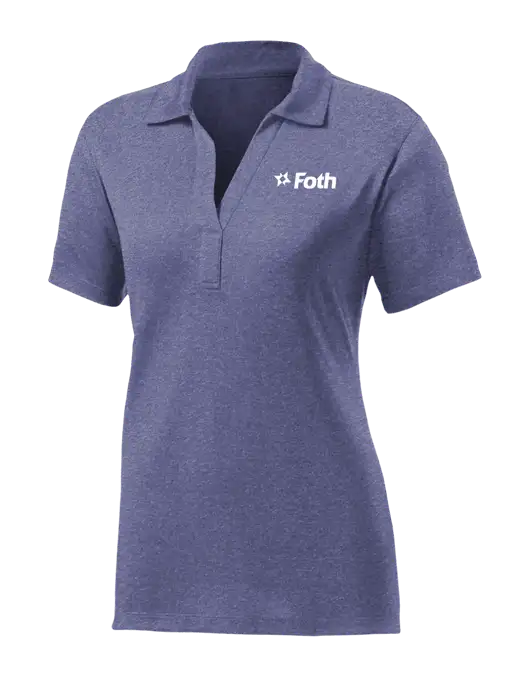 Womens Navy Heather Contender Polo w/Foth Logo