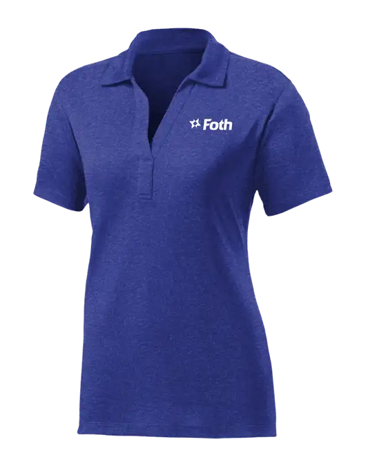 Womens Dark Royal Heather Contender Polo w/Foth Logo