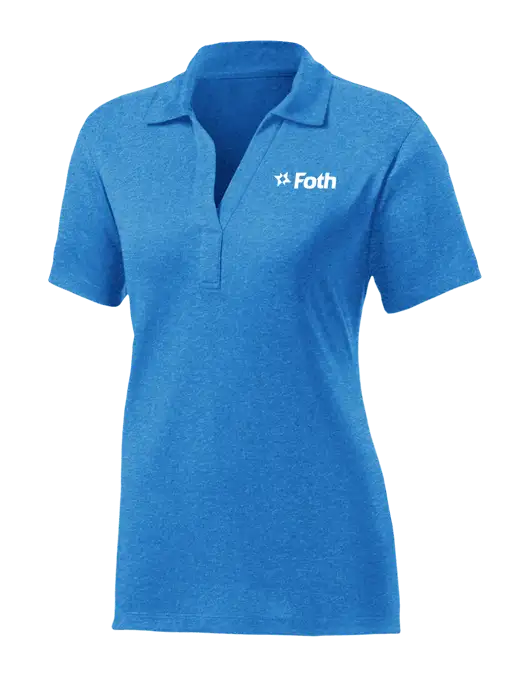 Womens Sapphire Blue Heather Contender Polo w/Foth Logo