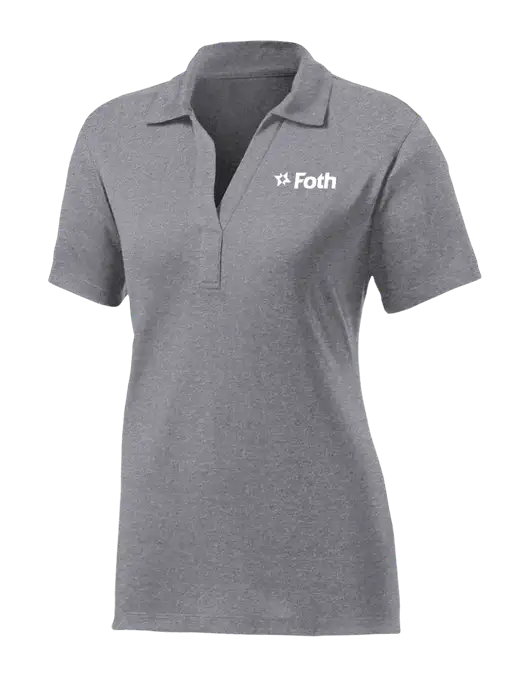 Womens Medium Grey Heather Contender Polo w/Foth Logo