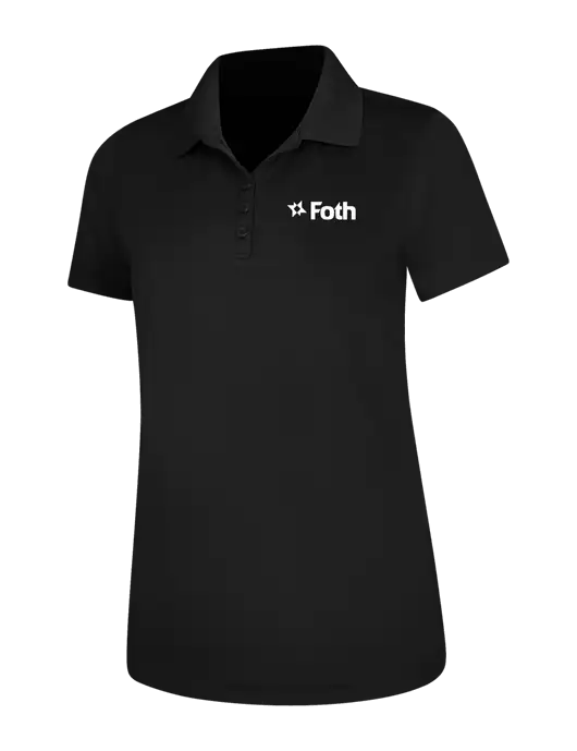 Black Womens Dry Zone UV Mesh Polo w/Foth Logo