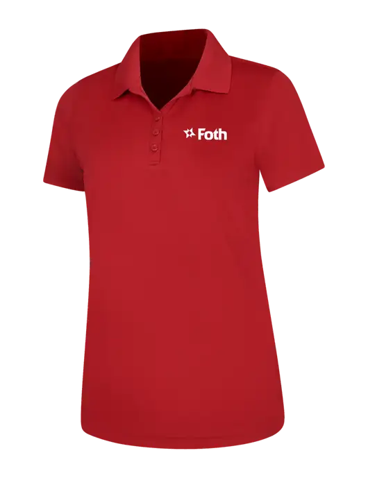 Red Womens Dry Zone UV Mesh Polo w/Foth Logo