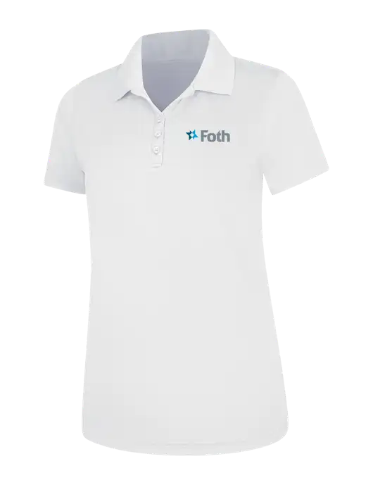 White Womens Dry Zone UV Mesh Polo w/Foth Logo