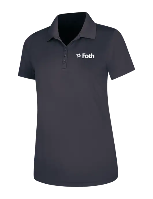 Dark Grey Womens Dry Zone UV Mesh Polo w/Foth Logo