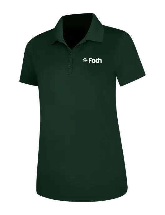 Dark Green Womens Dry Zone UV Mesh Polo w/Foth Logo
