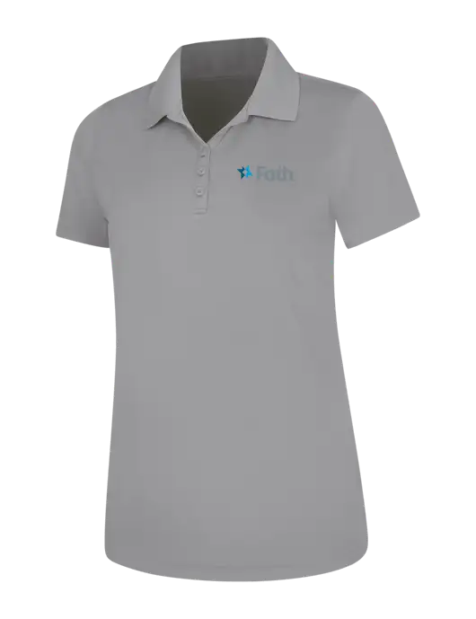 Light Grey Womens Dry Zone UV Mesh Polo w/Foth Logo