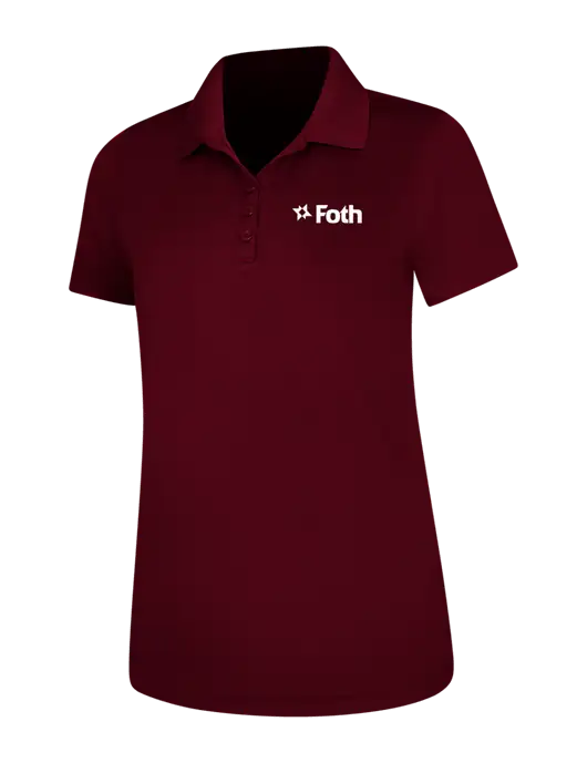 Maroon Womens Dry Zone UV Mesh Polo w/Foth Logo