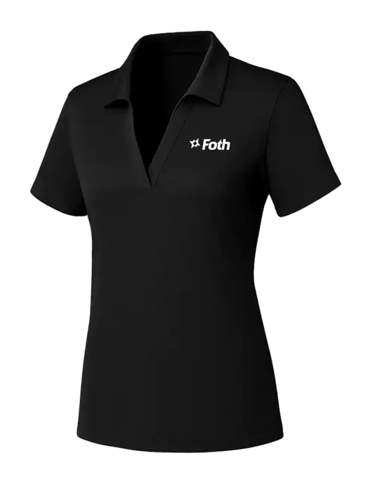 Womens Black PosiCharge RacerMesh Polo w/Foth Logo