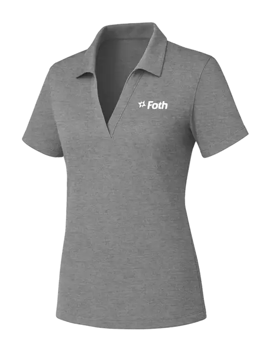 Womens Medium Grey Heather PosiCharge RacerMesh Polo w/Foth Logo
