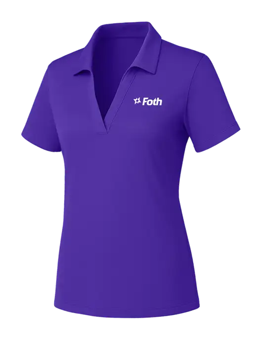 Womens Purple PosiCharge RacerMesh Polo w/Foth Logo