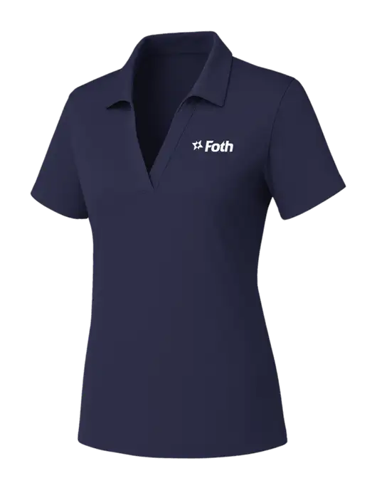 Womens Navy PosiCharge RacerMesh Polo w/Foth Logo