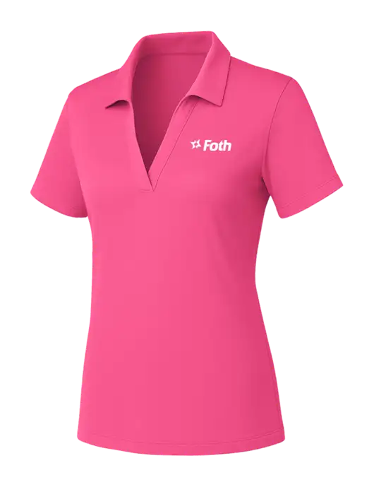 Womens Pink PosiCharge RacerMesh Polo w/Foth Logo