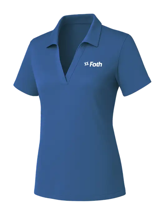Womens Slate Blue PosiCharge RacerMesh Polo w/Foth Logo