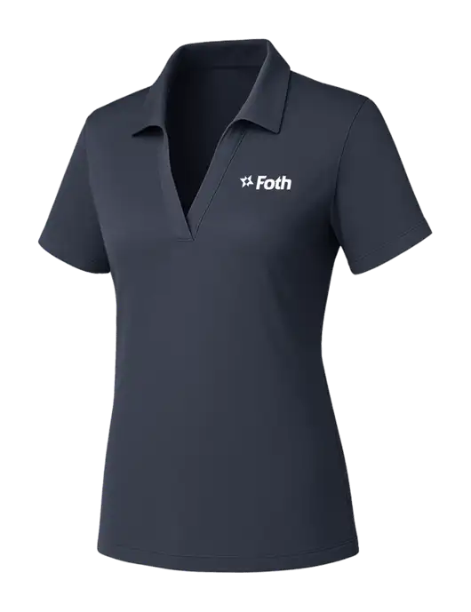 Womens Dark Grey PosiCharge RacerMesh Polo w/Foth Logo