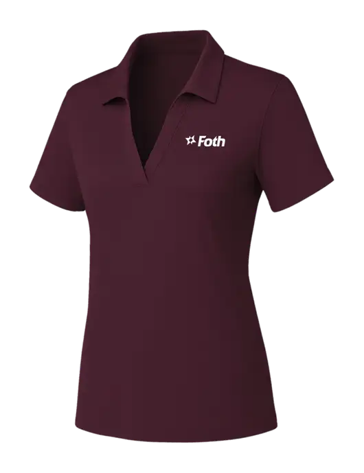 Womens Maroon PosiCharge RacerMesh Polo w/Foth Logo