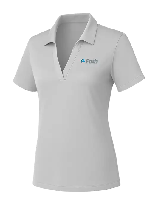 Womens Light Grey PosiCharge RacerMesh Polo w/Foth Logo