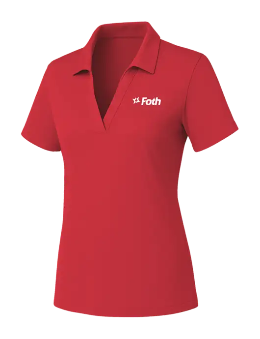 Womens Red PosiCharge RacerMesh Polo w/Foth Logo