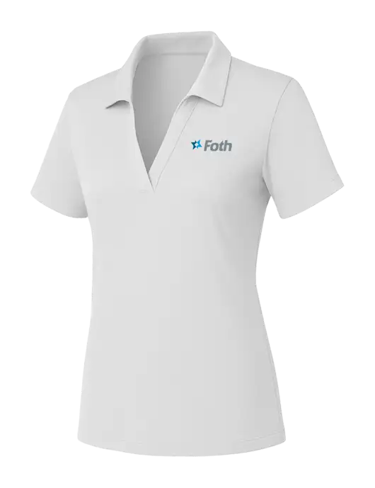 Womens White PosiCharge RacerMesh Polo w/Foth Logo